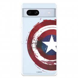 Funda para Google Pixel 7A Oficial de Marvel Capitán América Escudo Transparente - Marvel