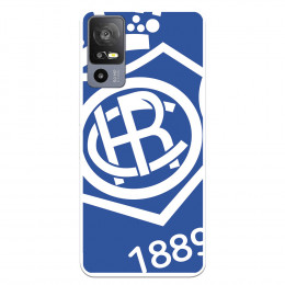 Funda para TCL 40R 5G del Real Club Recreativo de Huelva Escudo Fondo Azul  - Licencia Oficial Real Club Recreativo de Huelva
