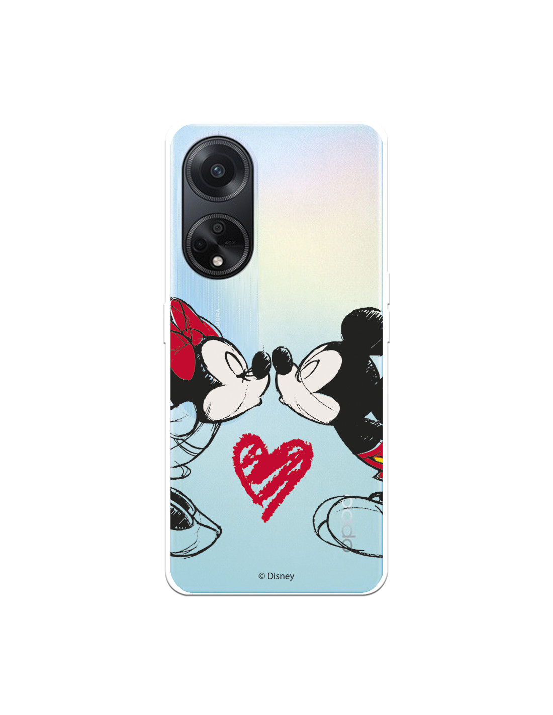Funda para Oppo A98 5G Oficial de Disney Mickey y Minnie Beso