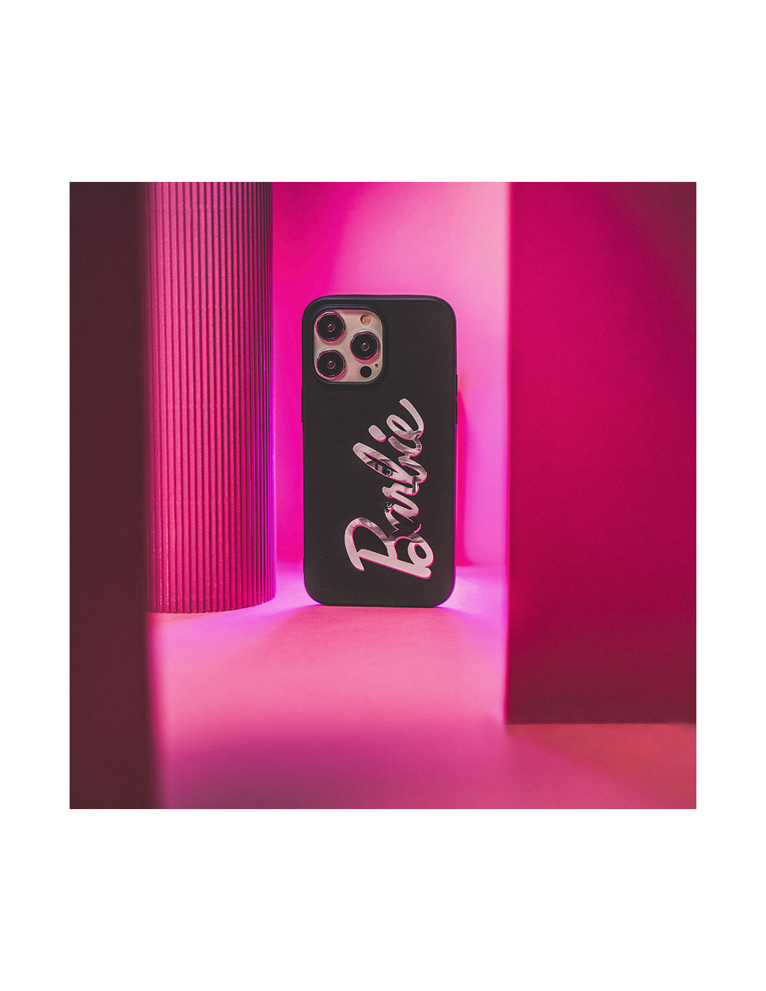 Funda para iPhone 12 Pro Max Oficial de Mattel Barbie Logo Barbie Silicona  Negra - Barbie