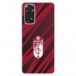Funda para Xiaomi Redmi Note 12 Pro del Granada CF Escudo - Líneas Rojas y Negras  - Licencia Oficial Granada CF