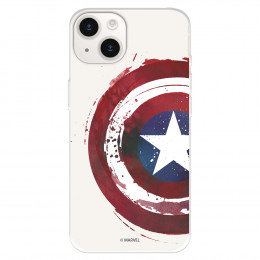 Funda para iPhone 15 Oficial de Marvel Capitán América Escudo Transparente - Marvel