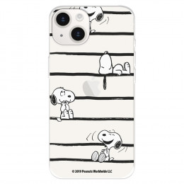 Funda para iPhone 15 Oficial de Peanuts Snoopy rayas - Snoopy