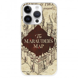 Funda para iPhone 15 Pro Oficial de Harry Potter The Marauders Map fondo - Harry Potter