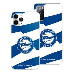 Funda Oficial Deportivo Alavés - Escudo Con Fondo Rayas Azul y Blanco