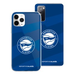 Funda Oficial Deportivo Alavés - Escudo Con Fondo Rayas Azules