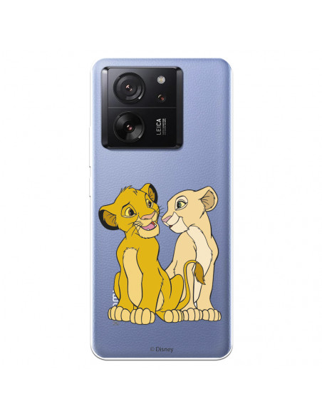 Funda para Xiaomi 13T Pro Oficial de Disney Simba y Nala Silueta