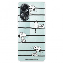 Funda para Oppo A58 4G Oficial de Peanuts Snoopy rayas - Snoopy