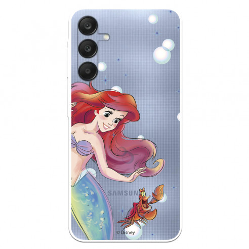 Funda para Samsung Galaxy A25 5G Oficial de Disney Ariel y Sebastián Burbujas - La Sirenita
