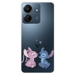 Funda para Xiaomi Redmi 13C Oficial de Disney Angel & Stitch Beso - Lilo & Stitch