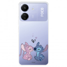 Funda para Xiaomi Poco C65 Oficial de Disney Angel & Stitch Beso - Lilo & Stitch