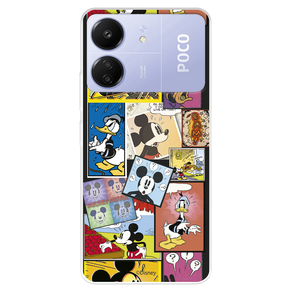 Funda para Xiaomi Poco C65 Oficial de Disney Mickey Comic