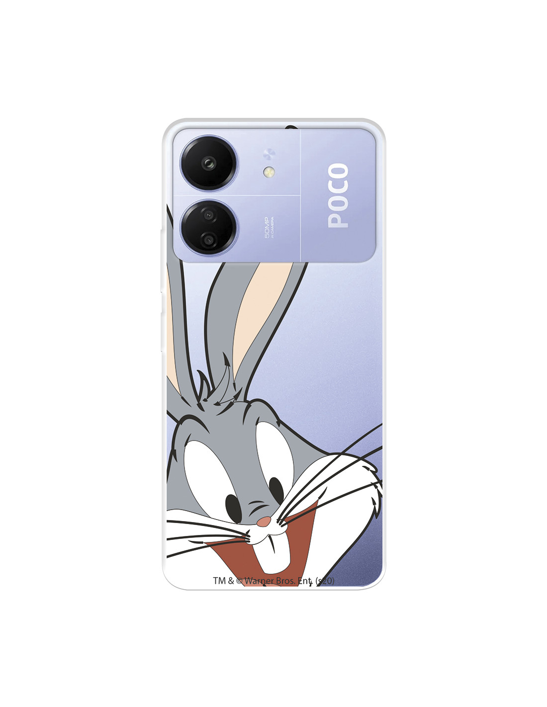 Funda para Xiaomi Poco C65 Oficial de Warner Bros Bugs Bunny Silueta  Transparente - Looney Tunes