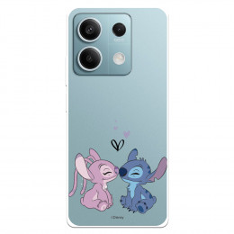 Funda para Xiaomi Redmi Note 13 Pro 5G Oficial de Disney Angel & Stitch Beso - Lilo & Stitch