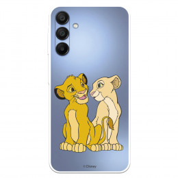 Funda para Samsung Galaxy A15 5G Oficial de Disney Simba y Nala Silueta - El Rey León