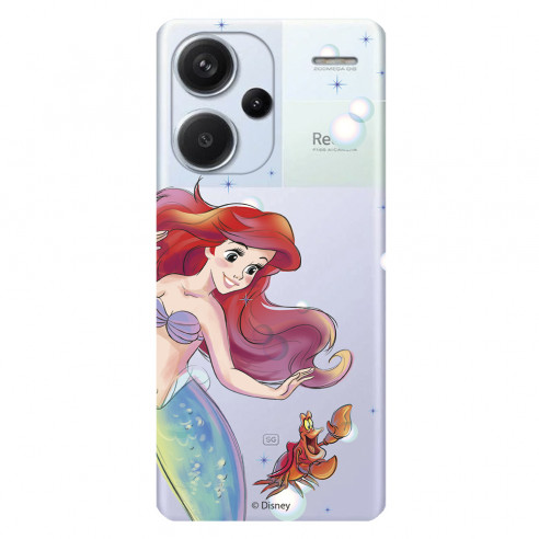 Funda para Xiaomi Redmi Note 13 Pro Plus 5G Oficial de Disney Ariel y Sebastián Burbujas - La Sirenita