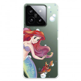 Funda para Xiaomi 14 Oficial de Disney Ariel y Sebastián Burbujas - La Sirenita