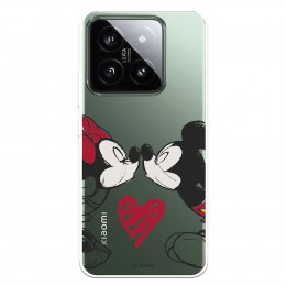 Funda para Xiaomi 14 Oficial de Disney Mickey y Minnie Beso - Clásicos Disney