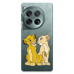 Funda para OnePlus 12 Oficial de Disney Simba y Nala Silueta - El Rey León