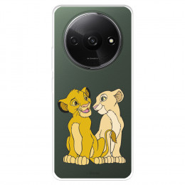 Funda para Xiaomi Redmi A3 Oficial de Disney Simba y Nala Silueta - El Rey León