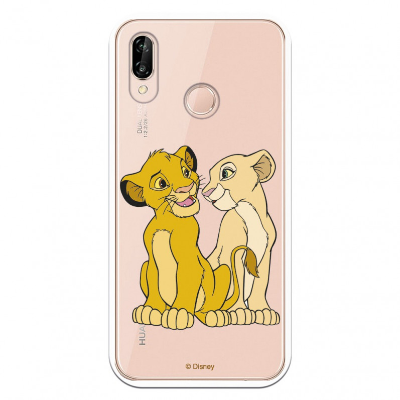 Carcasa Oficial Disney Simba y Nala transparente para Huawei P20 Lite - El Rey León- La Casa de las Carcasas