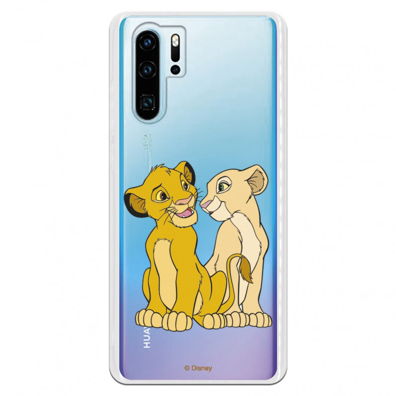 Carcasa Oficial Disney Simba y Nala transparente para Huawei P30 Pro - El Rey León- La Casa de las Carcasas
