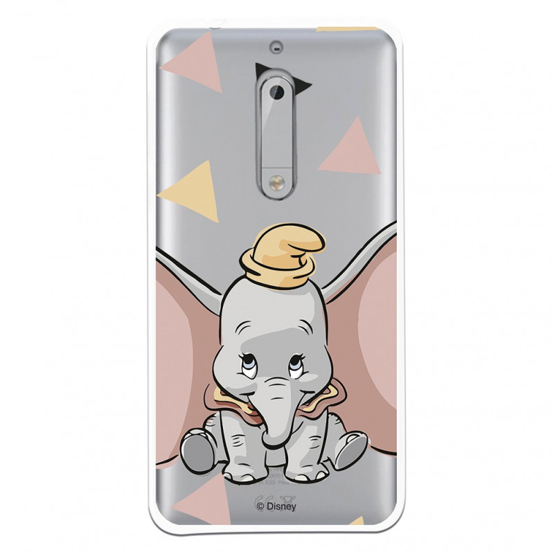 Carcasa Oficial Disney Dumbo silueta transparente para Nokia 5 - Dumbo- La Casa de las Carcasas