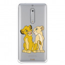 Carcasa Oficial Disney Simba y Nala transparente para Nokia 5 - El Rey León- La Casa de las Carcasas