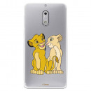 Carcasa Oficial Disney Simba y Nala transparente para Nokia 6 - El Rey León- La Casa de las Carcasas