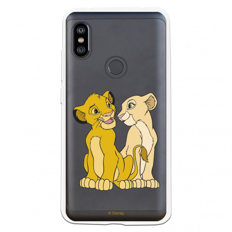 Carcasa Oficial Disney Simba y Nala transparente para Xiaomi Redmi Note 6 - El Rey León- La Casa de las Carcasas