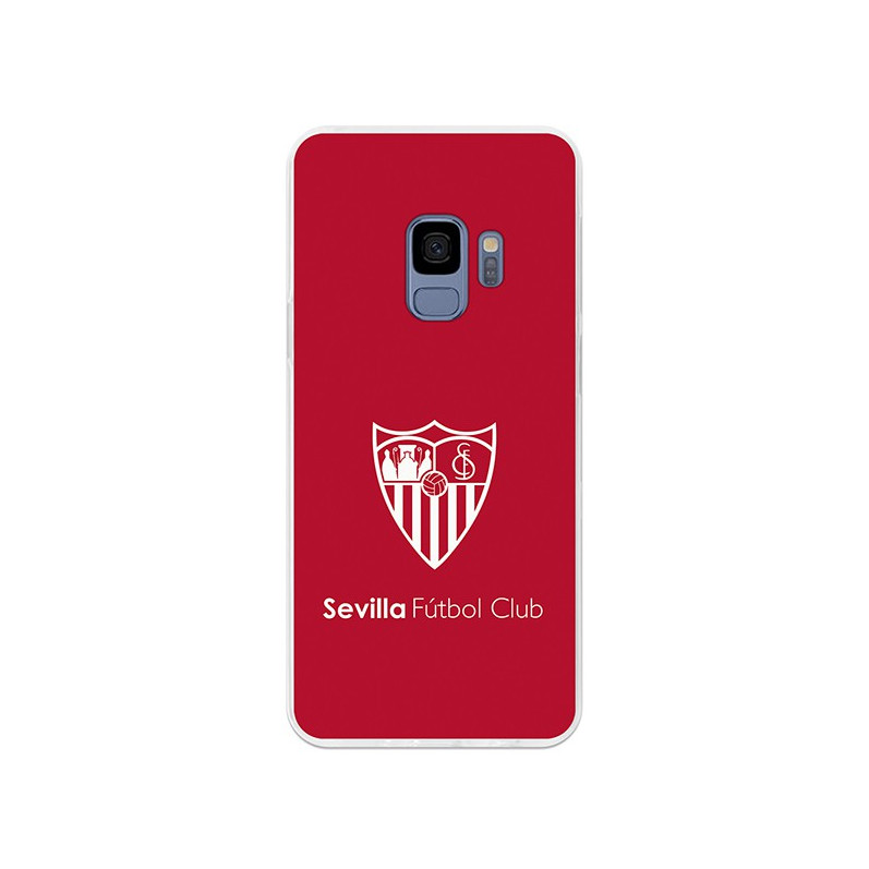 Funda Oficial Sevilla monocromo fondo rojo para Samsung Galaxy S9