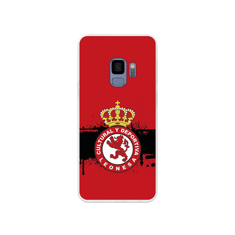 Funda Oficial Cultural y Deportiva Leonesa Escudo fondo rojo Samsung Galaxy S9