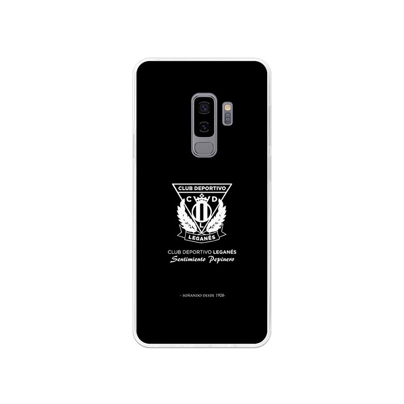 Funda Oficial Leganés escudo blanco sobre fondo negro Samsung Galaxy S9 Plus