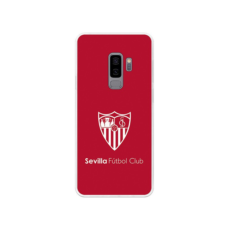 Funda Oficial Sevilla monocromo fondo rojo para Samsung Galaxy S9 Plus