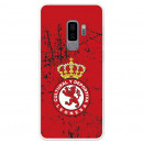Funda Oficial Cultural y Deportiva Leonesa Escudo rojo textura Samsung Galaxy S9 Plus