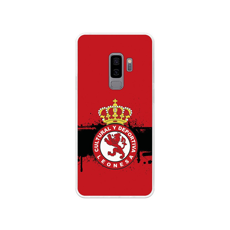 Funda Oficial Cultural y Deportiva Leonesa Escudo fondo rojo Samsung Galaxy S9 Plus