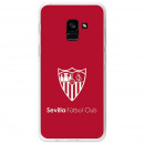 Funda Oficial Sevilla monocromo fondo rojo para Samsung Galaxy A8 2018