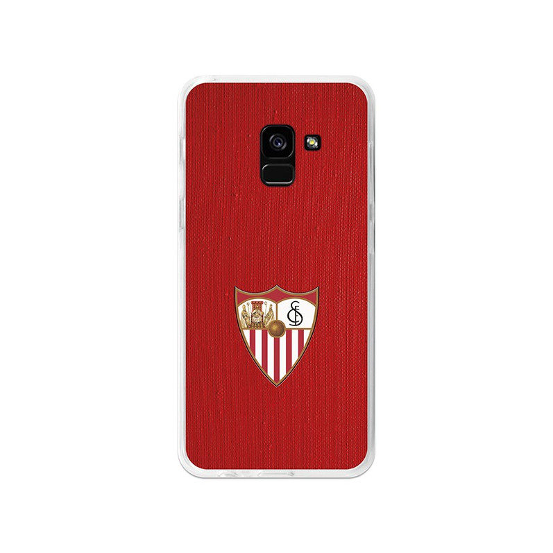Funda Oficial Sevilla escudo color fondo rojo para Samsung Galaxy A8 2018