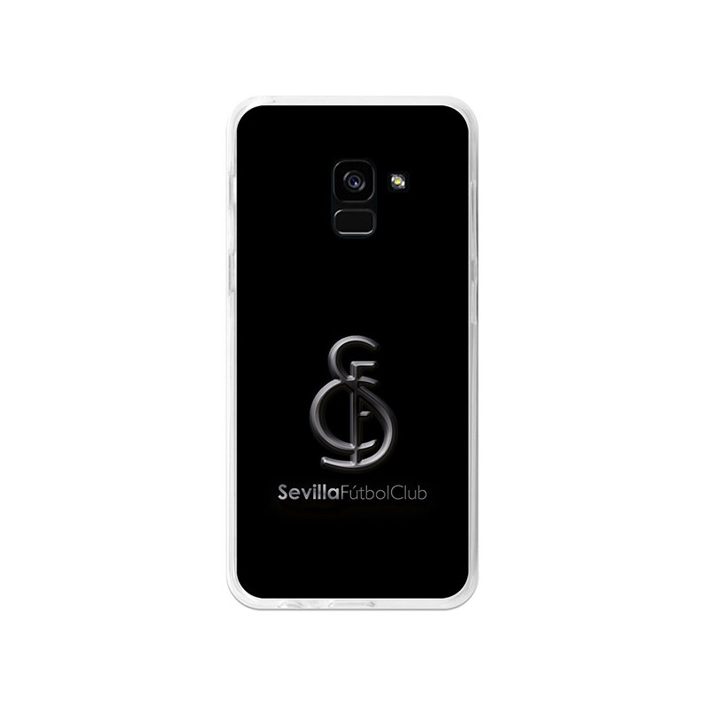 Funda Oficial Sevilla metal fondo negro para Samsung Galaxy A8 2018