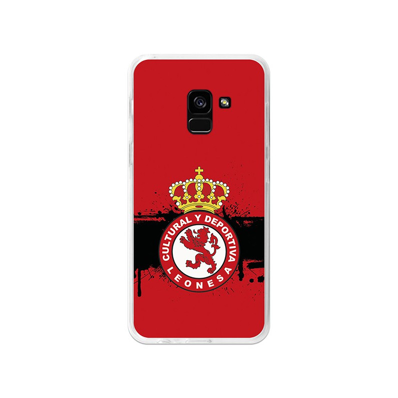 Funda Oficial Cultural y Deportiva Leonesa Escudo fondo rojo Samsung Galaxy A8 2018