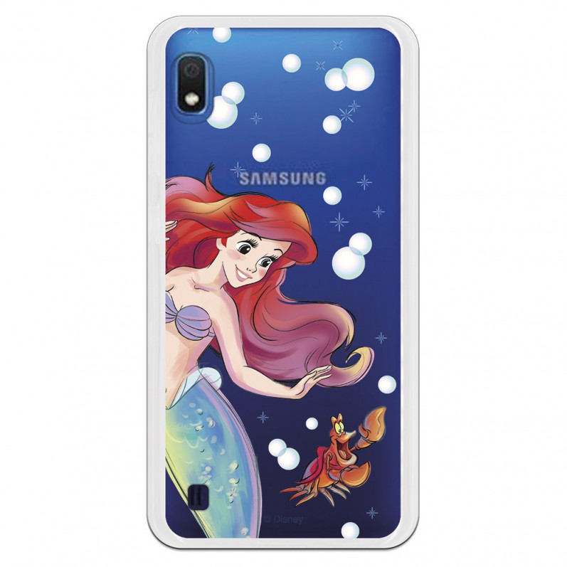 Carcasa Oficial Disney Sirenita y Sebastián Transparente para Samsung Galaxy A10 - La Sirenita- La Casa de las Carcasas