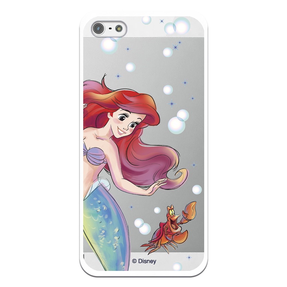 Funda Oficial Disney Sirenita y Sebastian Transparente para iPhone