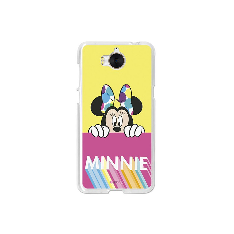 Funda Oficial Disney Minnie, Pink Yellow Huawei Y5 2017