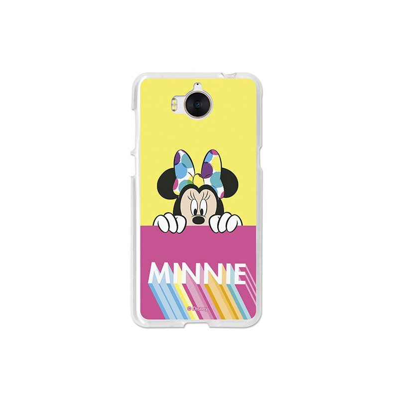 Funda Oficial Disney Minnie, Pink Yellow Huawei Y6 2017