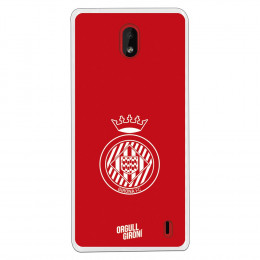 Carcasa Oficial  Girona FC Escudo Equi roja para Nokia 1 Plus- La Casa de las Carcasas