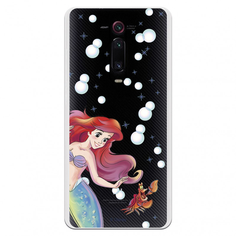 Carcasa Oficial Disney Sirenita y Sebastian Transparente - La Sirenita para Xiaomi Mi 9T (Redmi K20)- La Casa de las Carcasas