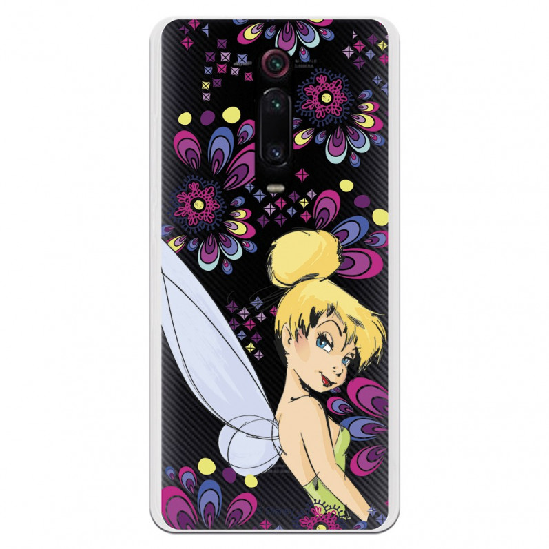 Carcasa Oficial Disney Campanilla Flores Transparente - Peter Pan para Xiaomi Redmi K20- La Casa de las Carcasas