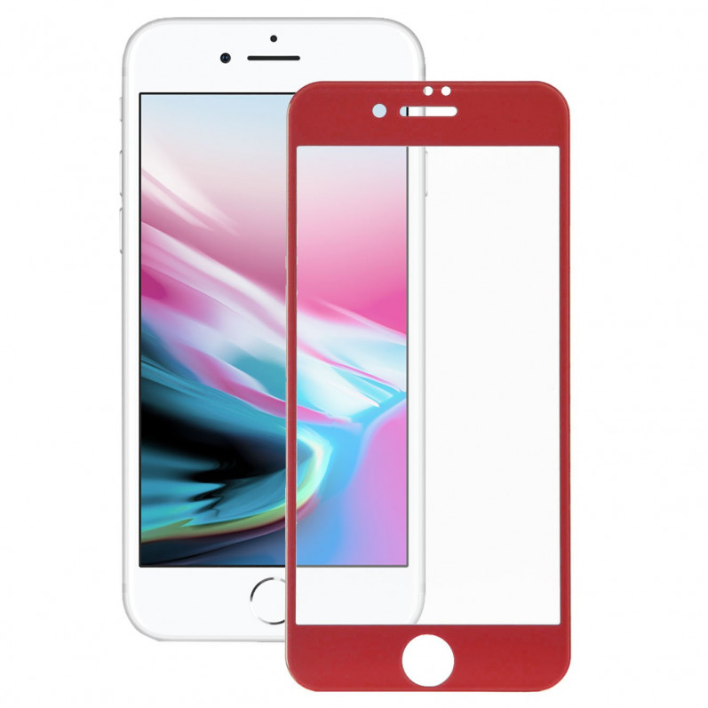Cristal Templado Completo Rojo para iPhone 8 Plus