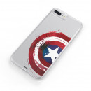Funda para Xiaomi Redmi Note 8 Pro Oficial de Marvel Capitán América Escudo Transparente - Marvel