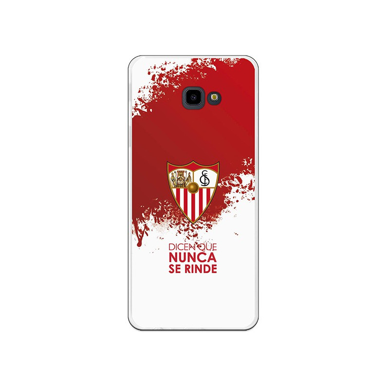 Funda Oficial Sevilla FC nunca se rinde mancha roja para Samsung Galaxy J4 Plus